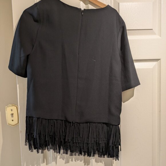 Banana replublic Fringe Crepe Short Sleeve Blouse - Picture 6 of 7